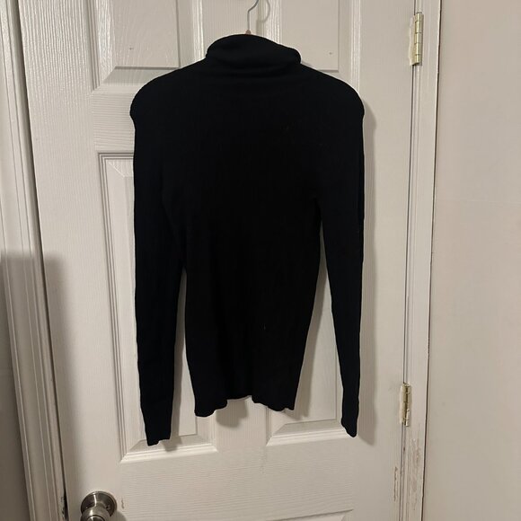 Everlane The Italian Merino Rib Turtleneck in Black Size Large - Picture 3 of 6